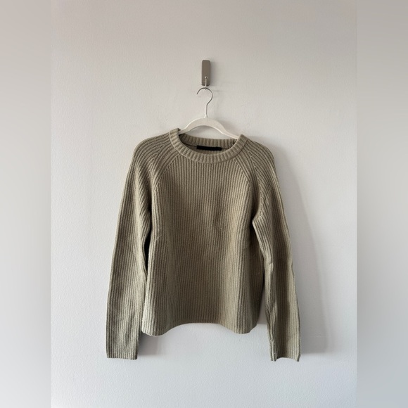 JENNI KAYNE Fisherman Cashmere Sweater in Sage M - Picture 3 of 6